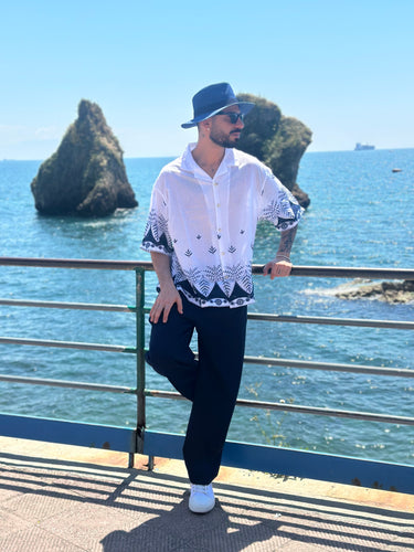 camicia  manica corta fantasia Vietri