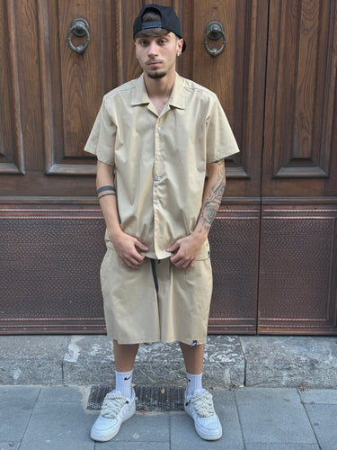 Completo con camicia francese beige  art Fj
