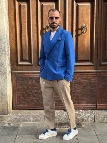 giacca sartoria italiana blu  doppio bottone  Art  must
