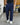 Pantalone sartoriale blu fondo largo con cintura tessuto  q1