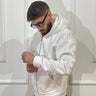 Felpa bianca   zip  DIAMOND Brillantinata con  capuccio    boxy fit  made in italy-0.jpeg