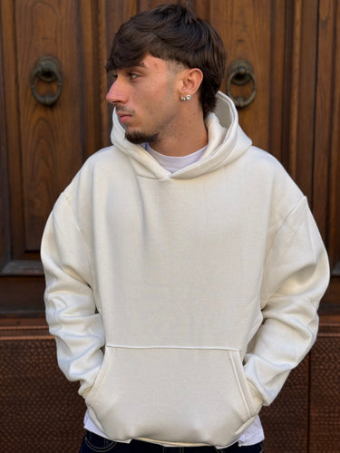 Felpa con capuccio  bianca  boxy fit  made in italy-0.jpeg