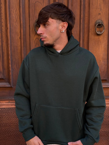 Felpa con capuccio  verde bosco    boxy fit  made in italy-0.jpeg
