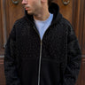 Felpa nera zip  DIAMOND Brillantinata con  capuccio    boxy fit  made in italy-0.jpeg