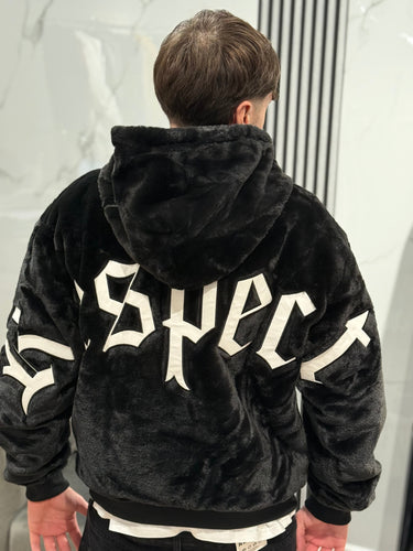 Giubbotto  pelliccia   uomo nero reversibile  logo RESPECT-0.jpeg