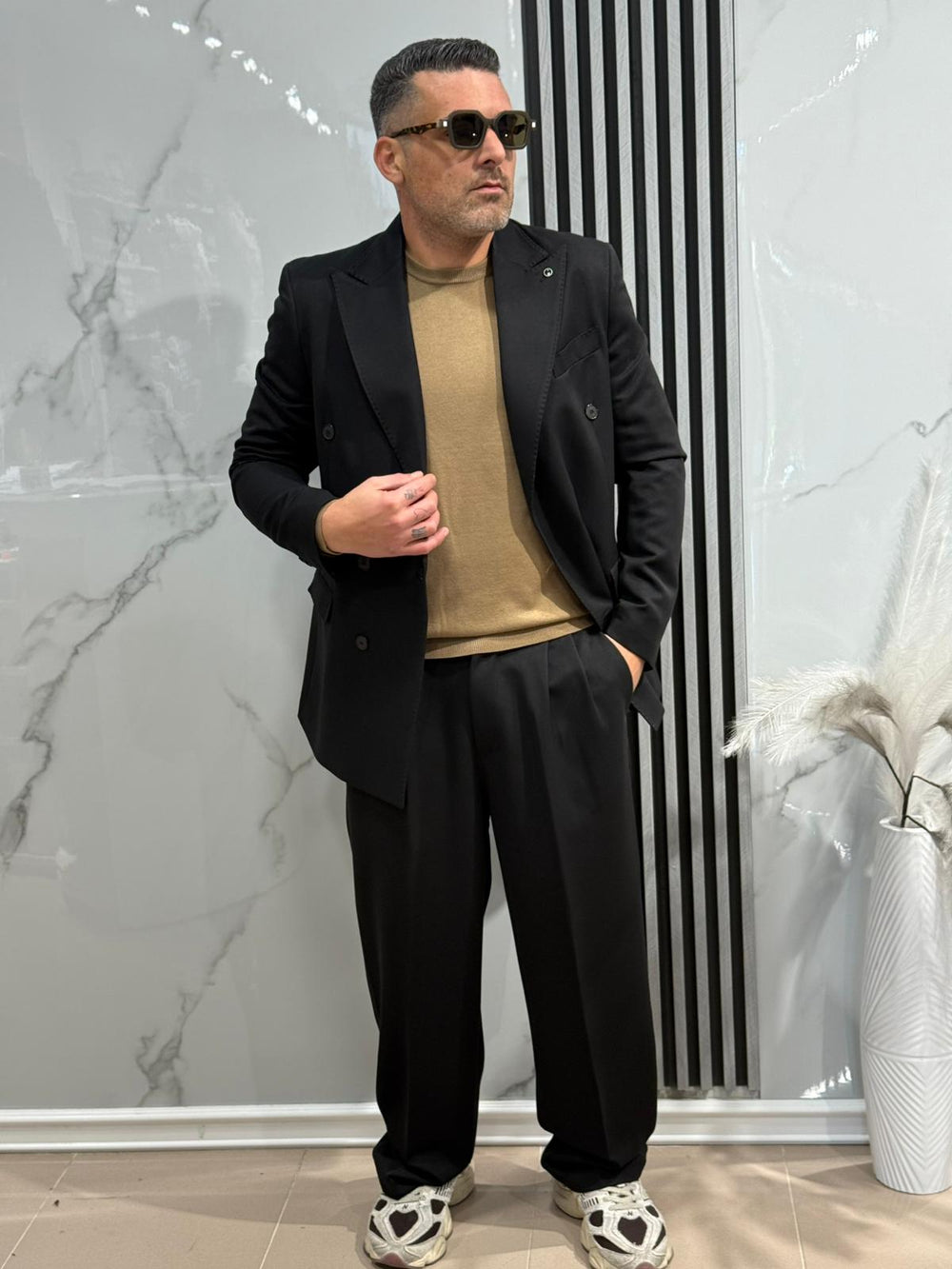 ABITO DOPPIO PETTO FONDO LARGO  MADE IN ITALY ART black man ab5006VARI COLORI