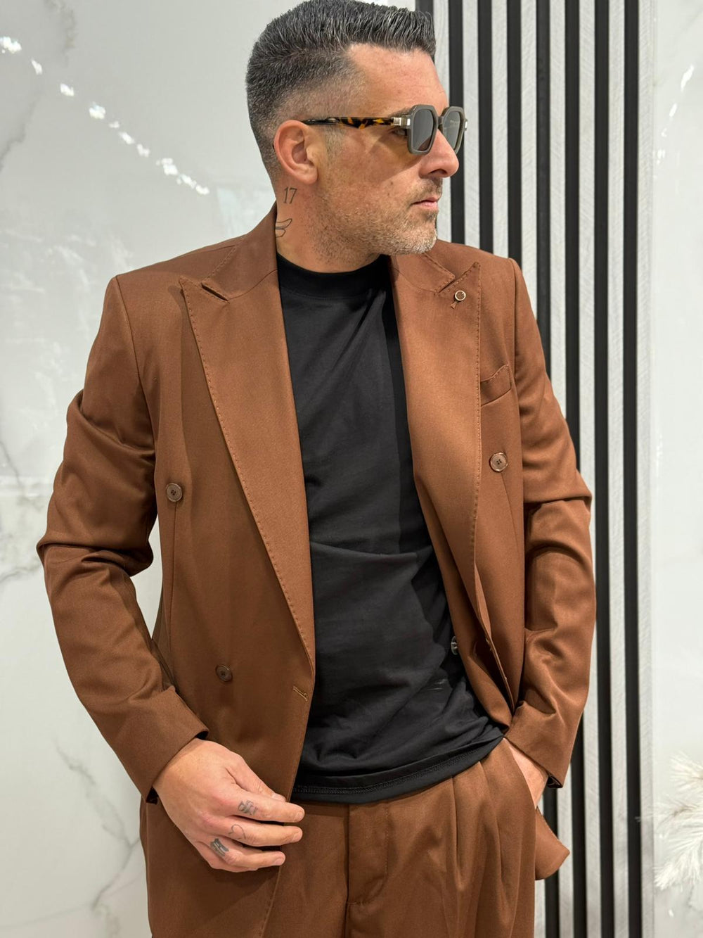 ABITO DOPPIO PETTO FONDO LARGO  MADE IN ITALY ART black man ab5006VARI COLORI