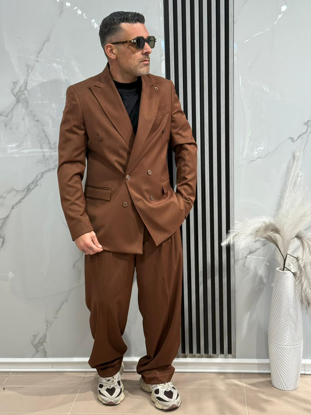 ABITO DOPPIO PETTO FONDO LARGO  MADE IN ITALY ART black man ab5006VARI COLORI