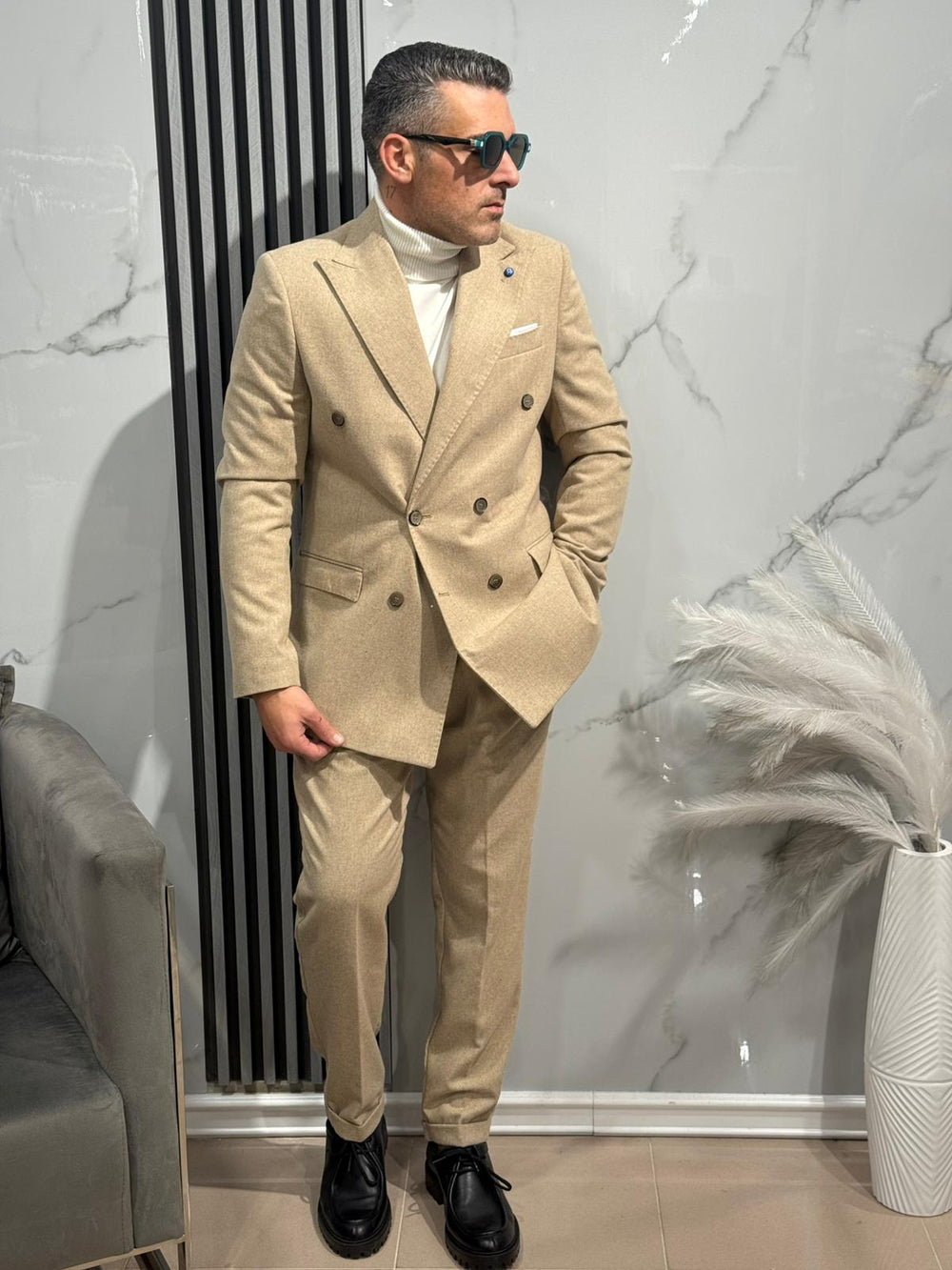 ABITO DOPPIO PETTO pantalone vita alta   MADE IN ITALY ART Must