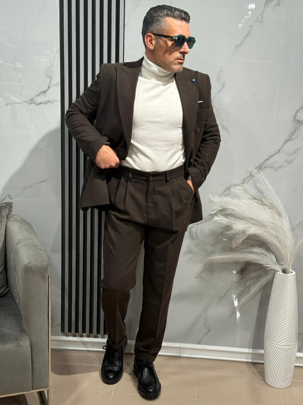 ABITO DOPPIO PETTO pantalone vita alta   MADE IN ITALY ART Must