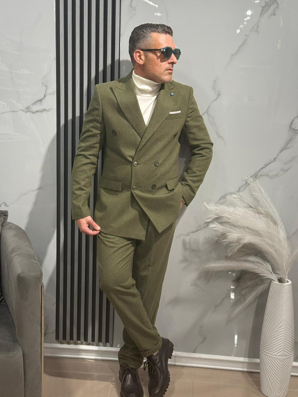 ABITO DOPPIO PETTO pantalone vita alta   MADE IN ITALY ART Must