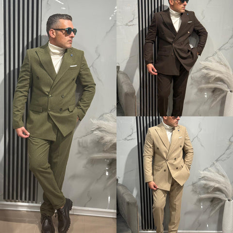 ABITO DOPPIO PETTO pantalone vita alta   MADE IN ITALY ART Must