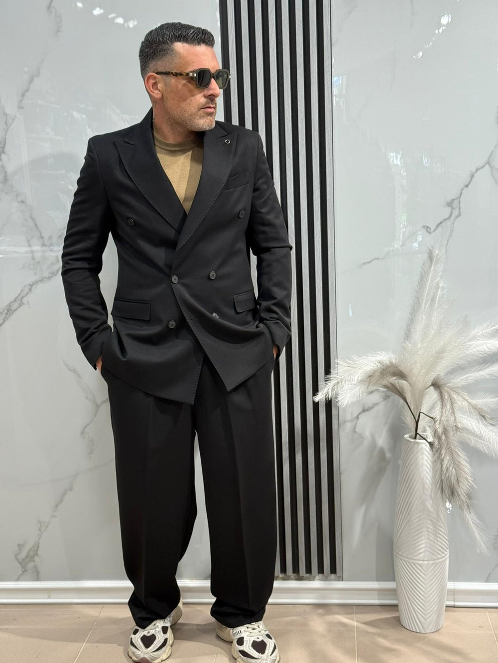 ABITO DOPPIO PETTO FONDO LARGO  MADE IN ITALY ART black man ab5006VARI COLORI