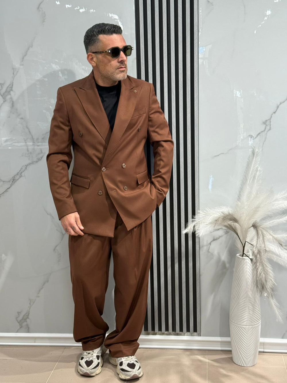 ABITO DOPPIO PETTO FONDO LARGO  MADE IN ITALY ART black man ab5006VARI COLORI