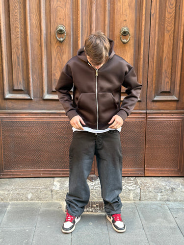Jeans   Baggy Grigio spalmato marrone-1.jpeg
