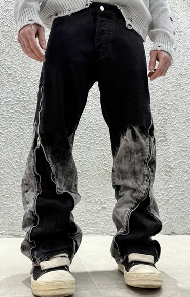 Jeans   Flare nero sfumato caviglia  sfumato denim d939-0.jpeg
