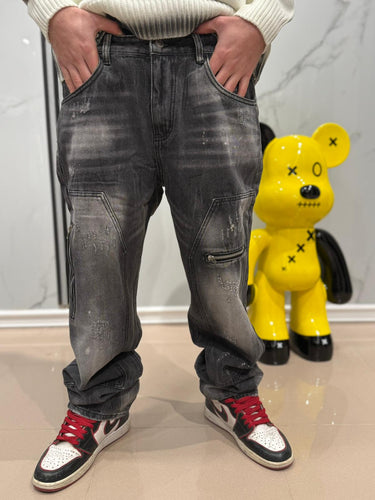 Jeans baggy NERO  CON ZIP DAVIDE ART AD8507X-1.jpeg