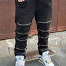 Jeans biker nero multi zip art David  f1629-0.jpeg