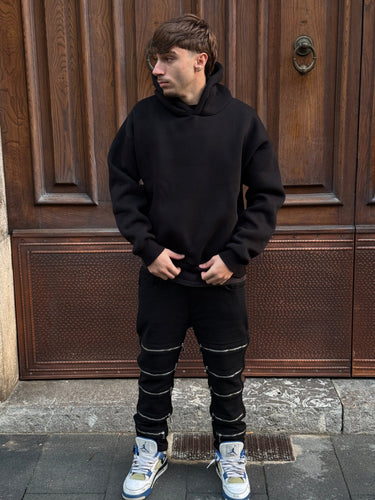 Jeans biker nero multi zip art David  f1629-2.jpeg