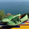 Mocassino  uomo  in Rafia  verde forte-1.jpeg