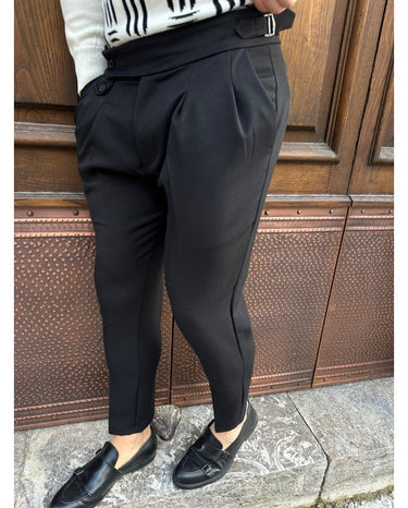 Pantalone Vita Alta nero con  fibbie laterali art zp69-0.jpeg
