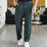 Pantalone sartoria  verde fondo largo con cintura tessuto  q1-0.jpeg