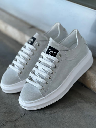 sneakers sportiva grigia in camoscio