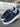 Sneakers sportive blu jeans in camoscio
