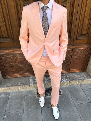 Abito sartoriale monopetto rosa q1