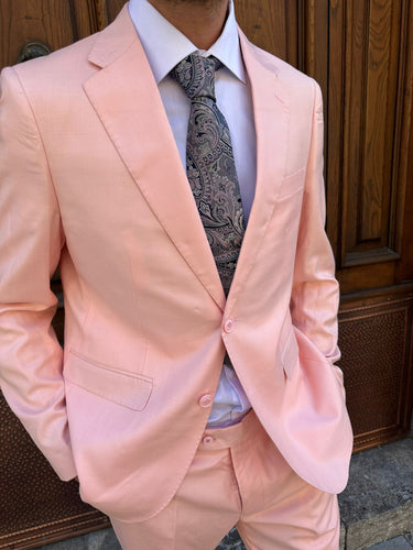 Abito sartoriale monopetto rosa q1