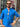 Camicia lino scollo laccio blu royal