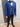 ABITO COREANO BLU ROYAL  CON REVER DAMASCATO TRE PEZZI CON GILET  LIMITED EDITION art zls5875 gg