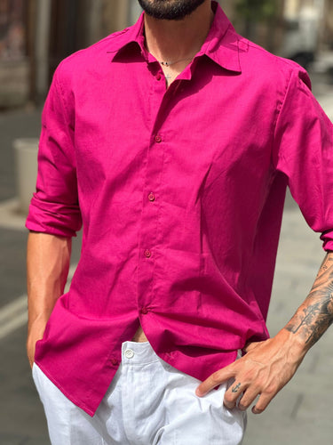 Camicia in lino made in italy alla francese vari colori