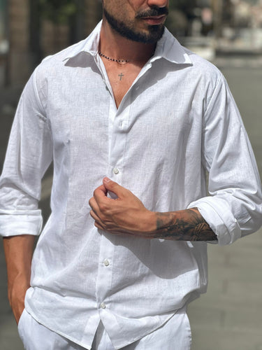 Camicia in lino made in italy alla francese vari colori