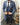 abito sartoriale blu  denim fantasia quadri   tre pezzi art roma