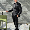 abito monopetto sartoriale nero scuro  gessato  riga stretta art gioello-0.jpeg