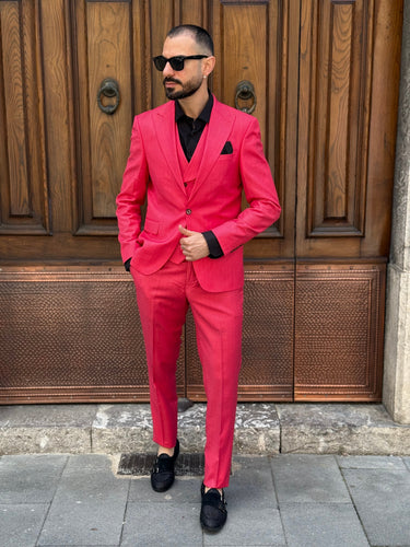 abito sartoriale rosa corallo 3 tre pezzi con gilet art brh805-0.jpeg