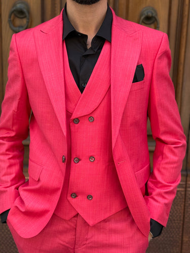 abito sartoriale rosa corallo 3 tre pezzi con gilet art brh805-2.jpeg