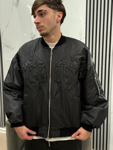 giubbino  bomber aviator logo ecopelle nero puff  cropped-0.jpeg