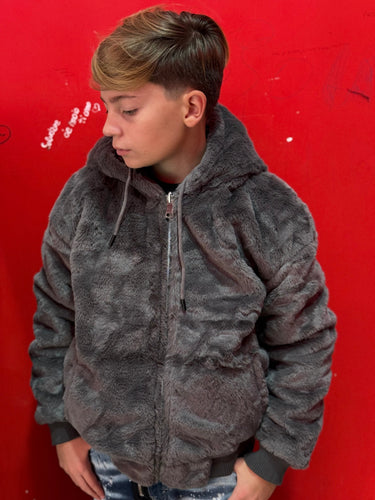 giubbino kids pelliccia reversibile  grigio   bambino-0.jpeg