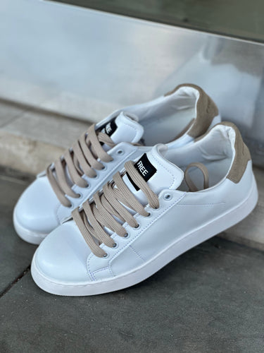 sneakers pelle bianca   richiamo beige  lacci  art Sulmona-0.jpeg