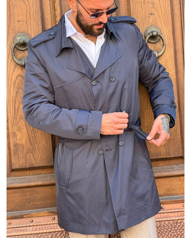 trench sartoriale blu  con cintura fj 21306-0.jpeg